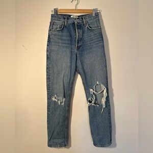 AGOLD 90’s Pinch High Rise Straight Distressed Jeans- Size 26